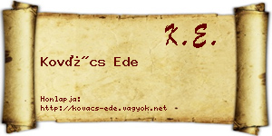 Kovács Ede névjegykártya