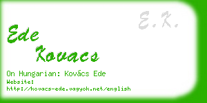 ede kovacs business card