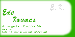 ede kovacs business card